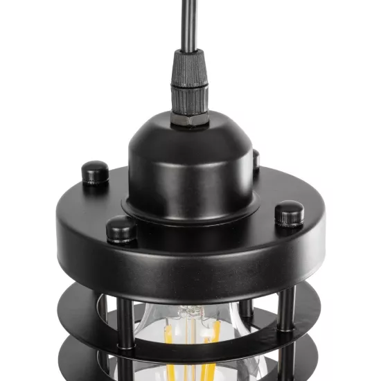 DARSEY 999-0227 Vintage Κρεμαστό Φωτιστικό Οροφής με Ντουί 1 x E27 AC 220-240V IP20 - Μαύρο - Μ10 x Π10 x Υ19cm