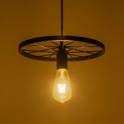 CASTOR 999-0228 Vintage Κρεμαστό Φωτιστικό Οροφής με Ντουί 1 x E27 AC 220-240V IP20 - Μαύρο - Μ30 x Π30 x Υ11cm