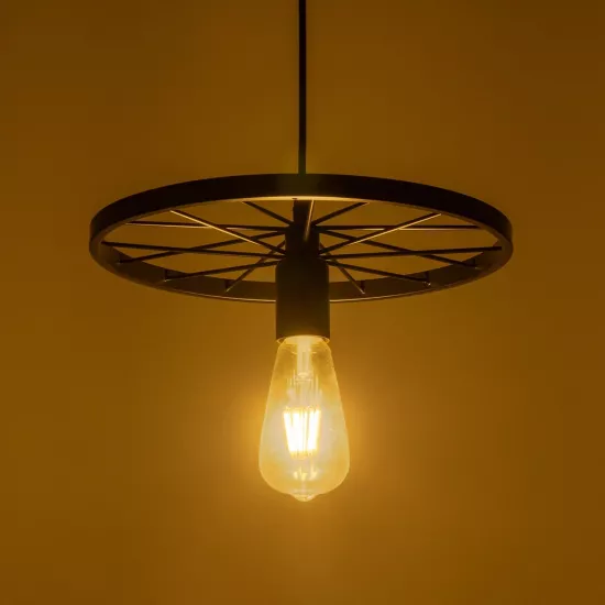 CASTOR 999-0228 Vintage Κρεμαστό Φωτιστικό Οροφής με Ντουί 1 x E27 AC 220-240V IP20 - Μαύρο - Μ30 x Π30 x Υ11cm