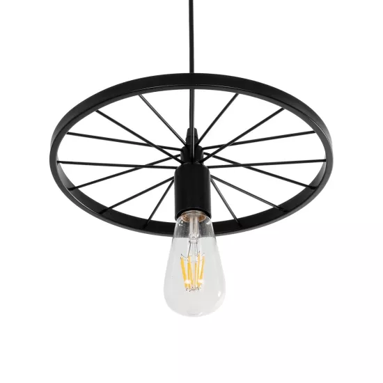 CASTOR 999-0228 Vintage Κρεμαστό Φωτιστικό Οροφής με Ντουί 1 x E27 AC 220-240V IP20 - Μαύρο - Μ30 x Π30 x Υ11cm