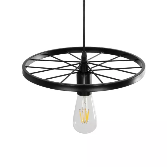 CASTOR 999-0228 Vintage Κρεμαστό Φωτιστικό Οροφής με Ντουί 1 x E27 AC 220-240V IP20 - Μαύρο - Μ30 x Π30 x Υ11cm