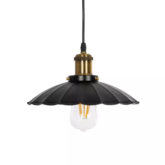 MARGI 999-0229 Vintage Κρεμαστό Φωτιστικό Οροφής με Ντουί 1 x E27 AC 220-240V IP20 - Μαύρο & Χρυσό - Μ26 x Π26 x Υ14cm