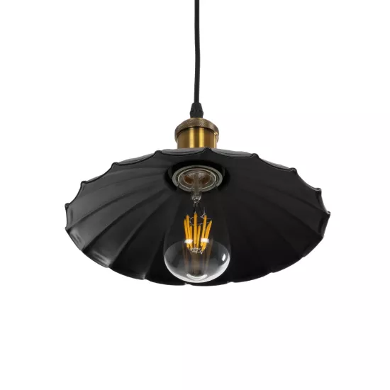 MARGI 999-0229 Vintage Κρεμαστό Φωτιστικό Οροφής με Ντουί 1 x E27 AC 220-240V IP20 - Μαύρο & Χρυσό - Μ26 x Π26 x Υ14cm
