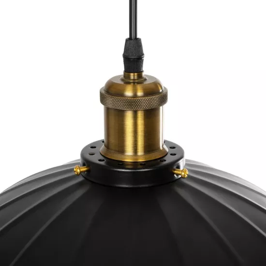 MARGI 999-0229 Vintage Κρεμαστό Φωτιστικό Οροφής με Ντουί 1 x E27 AC 220-240V IP20 - Μαύρο & Χρυσό - Μ26 x Π26 x Υ14cm