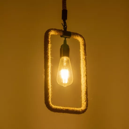 MALVERN 999-0234 Vintage Κρεμαστό Φωτιστικό Οροφής με Ντουί 1 x E27 AC 220-240V IP20 - Μαύρο & Μπεζ - Μ18.5 x Π4 x Υ41.5cm