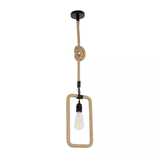 MALVERN 999-0234 Vintage Κρεμαστό Φωτιστικό Οροφής με Ντουί 1 x E27 AC 220-240V IP20 - Μαύρο & Μπεζ - Μ18.5 x Π4 x Υ41.5cm