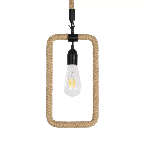 MALVERN 999-0234 Vintage Κρεμαστό Φωτιστικό Οροφής με Ντουί 1 x E27 AC 220-240V IP20 - Μαύρο & Μπεζ - Μ18.5 x Π4 x Υ41.5cm