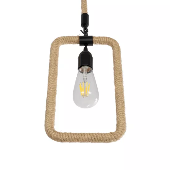 MALVERN 999-0234 Vintage Κρεμαστό Φωτιστικό Οροφής με Ντουί 1 x E27 AC 220-240V IP20 - Μαύρο & Μπεζ - Μ18.5 x Π4 x Υ41.5cm