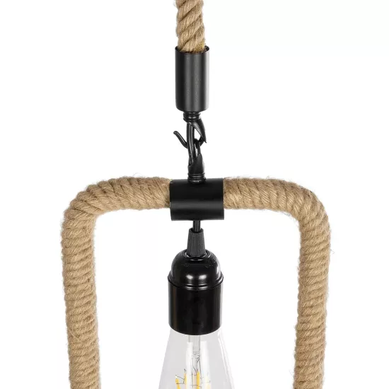 MALVERN 999-0234 Vintage Κρεμαστό Φωτιστικό Οροφής με Ντουί 1 x E27 AC 220-240V IP20 - Μαύρο & Μπεζ - Μ18.5 x Π4 x Υ41.5cm