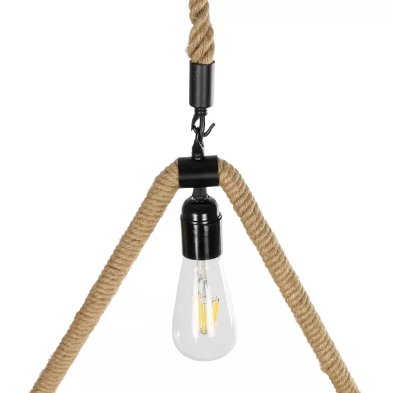 MALVERN 999-0235 Vintage Κρεμαστό Φωτιστικό Οροφής με Ντουί 1 x E27 AC 220-240V IP20 - Μαύρο & Μπεζ - Μ38 x Π4 x Υ42.5cm