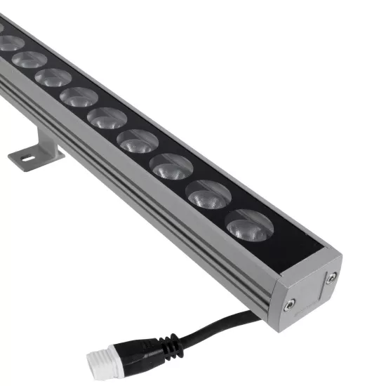 WASHERPANDA 999-0272 Μπάρα Φωτισμού Wall Washer LED 36W 3960lm 15° DC 24V Αδιάβροχο IP67 Θερμό Λευκό 2700K Dimmable - Bridgelux SMD Chip - Γκρι Ανθρακί - Μ100 x Π4 x Υ3cm - 3 Χρόνια Εγγύηση