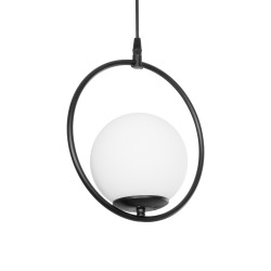 CIRCLE 201-0075 Vintage Κρεμαστό Φωτιστικό Οροφής με Ντουί 1 x E27 AC 220-240V IP20 - Μαύρο & Λευκό - Μ26 x Π26 x Υ29cm