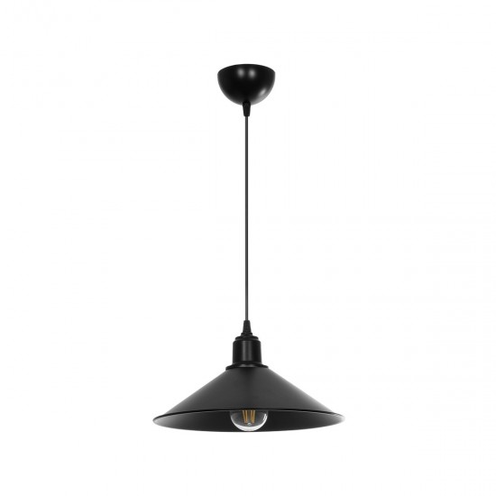 FERRO 203-0084 Μοντέρνο Κρεμαστό Φωτιστικό Οροφής με Ντουί 1 x E27 AC 220-240V IP20 - Μαύρο - Μ30 x Π30 x Υ15cm