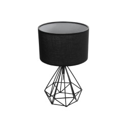 DIAMOND 204-0083 Μοντέρνο Επιτραπέζιο Φωτιστικό Πορτατίφ με Ντουί 1 x E27 AC 220-240V IP20 - Μαύρο - Μ24,5 x Π24,5 x Υ40cm