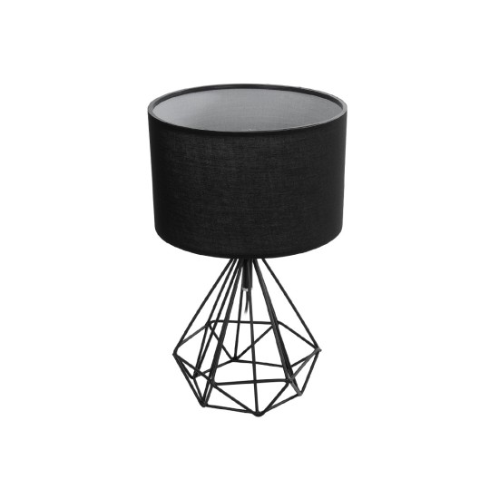 DIAMOND 204-0083 Μοντέρνο Επιτραπέζιο Φωτιστικό Πορτατίφ με Ντουί 1 x E27 AC 220-240V IP20 - Μαύρο - Μ24,5 x Π24,5 x Υ40cm