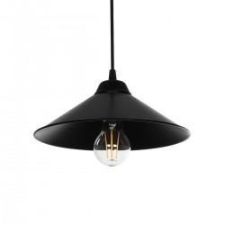 FONTE 203-0080 Μοντέρνο Κρεμαστό Φωτιστικό Οροφής με Ντουί 1 x E27 AC 220-240V IP20 - Μαύρο - Μ25.5 x Π25.5 x Υ10cm