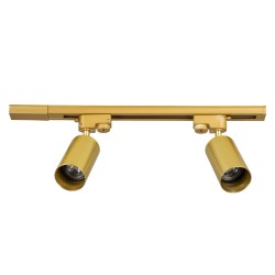 LEO 60358 Μοντέρνο Φωτιστικό Οροφής με Ντουί 2 x GU10 AC 220-240V IP20 - Χρυσό Πλατίνα - Μ50.5 x Π6 x Υ20cm