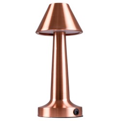 MOLLY 76517 Επαναφορτιζόμενο Επιτραπέζιο Φωτιστικό Πορτατίφ LED 1.5W 105lm 120° DC 5V IP44 Θερμό Λευκό 2700K Dimmable Χάλκινο Αλουμίνιο - Μ10 x Π10 x Υ23cm - 2 Xρόνια Εγγύηση