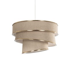 SIERA 203-0168 Μοντέρνο Κρεμαστό Φωτιστικό Οροφής με Ντουί 1 x E27 AC 220-240V IP20 - Μπεζ & Χρυσό - Μ38 x Π38 x Υ26cm