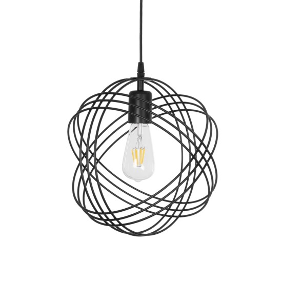 GLOWN 201-0023 Μοντέρνο Κρεμαστό Φωτιστικό Οροφής με Ντουί 1 x E27 AC 220-240V IP20 - Μαύρο - Μ30 x Π30 x Υ33cm