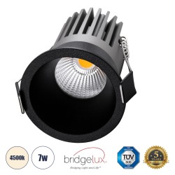 MICRO-B 60244 Χωνευτό LED Spot Downlight TrimLess Φ6cm 7W 910lm 38° AC 220-240V IP20 Φ6 x Υ7.8cm - Στρόγγυλο - Μαύρο - Φυσικό Λευκό 4500K - Bridgelux COB - 5 Years Warranty