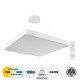 KAMALA 61211-P Κρεμαστή Πλαφονιέρα Οροφής LED CCT 100W 11020lm 120° AC 220-240V - Εναλλαγή Φωτισμού μέσω Τηλεχειριστηρίου All In One Ψυχρό 6000k+Φυσικό 4500k+Θερμό 2700k Dimmable Μ80 x Π80 x Υ8cm - Λευκό - 3 Years Warranty