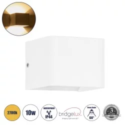 CIRCOA 60533 Μοντέρνο Φωτιστικό Τοίχου - Απλίκα LED 10W 1000lm 60° AC 220-240V Αδιάβροχο IP44 Θερμό Λευκό 2700K - Bridgelux COB Chip & TÜV SÜD Driver - Λευκό Ματ - Μ10 x Π8 x Υ10cm - 5 Χρόνια Εγγύηση