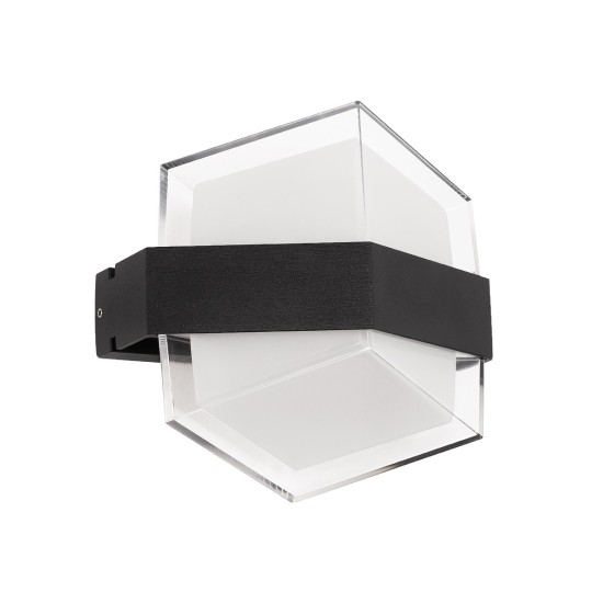 EMPIRE 60781 Μοντέρνο Φωτιστικό Τοίχου - Απλίκα LED 12W 1200lm 120° AC 220-240V Αδιάβροχο IP65 Θερμό Λευκό 2700K - Bridgelux SMD Chip & TÜV SÜD Driver - Μαύρο Ματ - Μ18.5 x Π10 x Υ17.5cm - 3 Χρόνια Εγγύηση