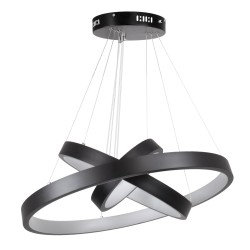 NEMESIS TRIO 61167-DECO Μοντέρνο Κρεμαστό Φωτιστικό Οροφής LED 100W 12123lm 360° AC 220-240V IP20 Ρυθμιζόμενο Λευκό CCT με Χειριστήριο από 2700K έως 6000K Dimmable - Lumileds SMD Chip - Μαύρο Ματ - Μ60 x Π60 x Υ60cm - 3 Χρόνια Εγγύηση