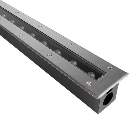 UNDERGROUND-REMVI 90194-Y Χωνευτή Μπάρα Φωτισμού Wall Washer LED 18W 1890lm 10° DC 24V Αδιάβροχο IP68 Ultra Θερμό Λευκό 2200K Dimmable - Bridgelux SMD Chip - Ανοξείδωτο Ατσάλι SS316 - Μ100 x Π9 x Υ7.2cm / Q98.2 x 7.6cm - 3 Χρόνια Εγγύηση