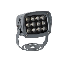 FLOODXENA 90121 Προβολέας Σποτ Wall Washer LED 12W 1320lm 10° AC 220-240V Αδιάβροχο IP65 Θερμό Λευκό 2700K - Bridgelux SMD Chip - Γκρι Ανθρακί - Μ13.5 x Π11.5 x Υ15cm - 3 Χρόνια Εγγύηση