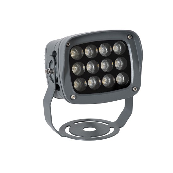 FLOODXENA 90121 Προβολέας Σποτ Wall Washer LED 12W 1320lm 10° AC 220-240V Αδιάβροχο IP65 Θερμό Λευκό 2700K - Bridgelux SMD Chip - Γκρι Ανθρακί - Μ13.5 x Π11.5 x Υ15cm - 3 Χρόνια Εγγύηση