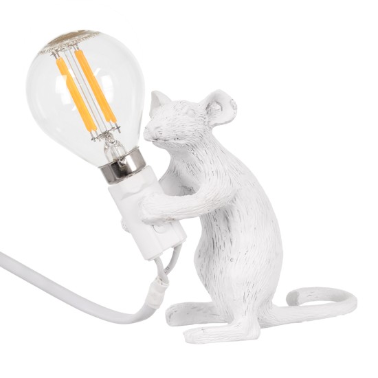 MOUSE 00679 Vintage Επιτραπέζιο Φωτιστικό Πορτατίφ Μονόφωτο 1 x E12 IP20 Λευκό Πλαστικό - Μ12 x Π4 x Υ10cm MOUSE 00679 Vintage Επιτραπέζιο Φωτιστικό Πορτατίφ Μονόφωτο 1 x E12 IP20 Λευκό Πλαστικό - Μ12 x Π4 x Υ10cm