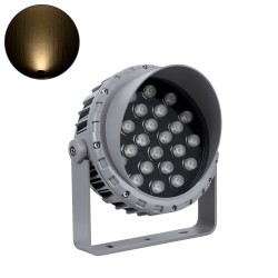 FLOODMENA 90644 Προβολέας Σποτ Wall Washer με Αντιθαμβωτική Γρίλια LED 24W 2160lm 30° AC 220-240V Αδιάβροχο IP65 Θερμό Λευκό 2700K - Bridgelux SMD Chip - Γκρι Ανθρακί - Μ23 x Π23 x Υ18cm - 3 Χρόνια Εγγύηση