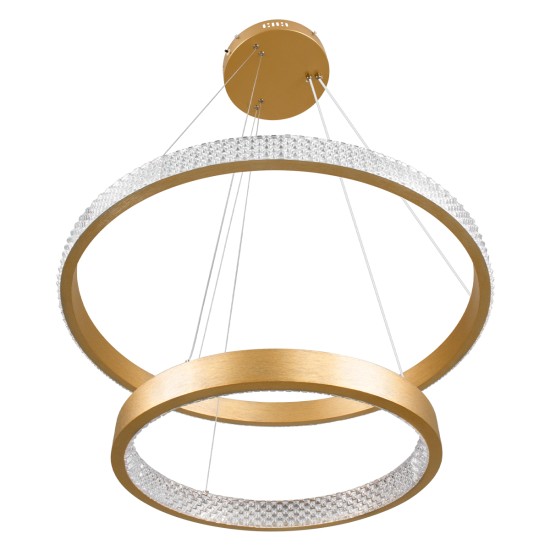 DIAMOND DUO 61151-DECO Κρεμαστό Φωτιστικό Δαχτυλίδι-Κύκλος LED CCT 75W 8743lm 360° AC 220-240V - Εναλλαγή Φωτισμού μέσω Τηλεχειριστηρίου All In One Ψυχρό 6000k+Φυσικό 4500k+Θερμό 2700k Dimmable Φ40+60cm - Χρυσό Βούρτσας - 3 Years Warranty DIAMOND DUO 61151-DECO Κρεμαστό Φωτιστικό Δαχτυλίδι-Κύκλος LED CCT 75W 8743lm 360° AC 220-240V - Εναλλαγή Φωτισμού μέσω Τηλεχειριστηρίου All In One Ψυχρό 6000k+Φυσικό 4500k+Θερμό 2700k Dimmable Φ40+60cm - Χρυσό Βούρτσας - 3 Years Warranty