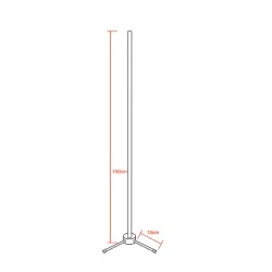 Μοντέρνο Minimal Επιδαπέδιο Μαύρο Φωτιστικό 150cm LED 24 Watt με Ασύρματο Χειριστήριο RF & Dimmer RGB Πολύχρωμο GloboStar ALIEN Design GLOBO-150-8