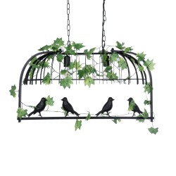 NEST 01643 Vintage Κρεμαστό Φωτιστικό Οροφής με Ντουί 2 x E27 AC 220-240V IP20 - Μαύρο & Πράσινο - Μ76 x Π36 x Y37cm