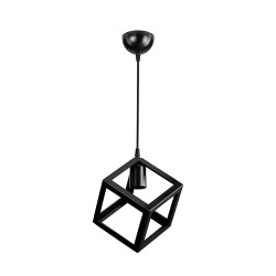 DISE 203-0274 Μοντέρνο Κρεμαστό Φωτιστικό Οροφής με Ντουί 1 x E27 AC 220-240V IP20 - Μαύρο - Μ22 x Π22 x Υ24cm