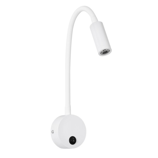 GOOSE 61688 Μοντέρνο Φωτιστικό Τοίχου - Απλίκα Ξενοδοχείου Reading Light LED 3W 300lm 36° AC 220-240V IP20 Θερμό Λευκό 2700K - CREE XPE Chip & TÜV SÜD Driver - Λευκό Ματ - Μ6.5 x Π15 x Υ24.5cm - 3 Χρόνια Εγγύηση