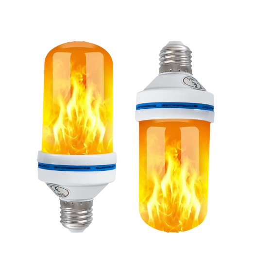 76075 Λάμπα LED E27 Summer Flame Flickering Fire Burning Effect Peaceful Romantic and Relax 9W 450lm 320° AC 85-265V με 4 Λειτουργίες Εφέ και Αναστροφή Φλόγας Θερμό Λευκό 1800K