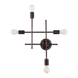 PIPING 00662 Vintage Φωτιστικό Τοίχου - Απλίκα με Ντουί 4 x E27 AC 220-240V IP20 - Χάλκινο - Μ40 x Π9 x Υ52cm