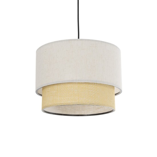 BIGGIE 204-0099 Μοντέρνο Κρεμαστό Φωτιστικό Οροφής με Ντουί 1 x E27 AC 220-240V IP20 - Μπεζ - Μ30 x Π30 x Υ23,5cm