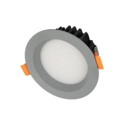 WATERA 60986 Χωνευτό Downlight Σποτ Panel Μπάνιου & WC LED 12W 1500lm 120° AC 220-240V Αδιάβροχο IP54 Ρυθμιζόμενο Λευκό CCT με Διακόπτη στο Σώμα 2700K/4500K/6000K Dimmable - Lumileds SMD Chip & TÜV SÜD Driver - Γκρι Ανθρακί Ματ - Μ10.8 x Π10.8 x Υ