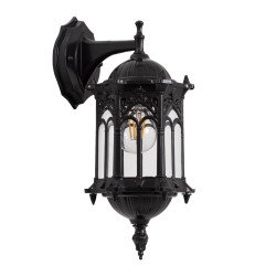 DARCY 00657 Vintage Φωτιστικό Τοίχου - Απλίκα με Ντουί 1 x E27 AC 220-240V IP20 - Μαύρο - Μ15.5 x Π15.5 x Υ34.5cm