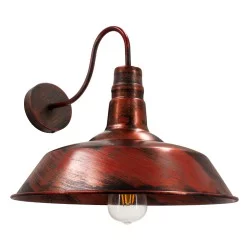 RAY 01052 Vintage Φωτιστικό Τοίχου - Απλίκα με Ντουί 1 x E27 AC 220-240V IP20 - Χάλκινο Εφέ Σκουριάς - Μ36 x Π42 x Υ32cm