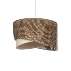 LILI 203-0177 Μοντέρνο Κρεμαστό Φωτιστικό Οροφής με Ντουί 1 x E27 AC 220-240V IP20 - Καφέ & Μπεζ - Μ30 x Π30 x Υ22cm