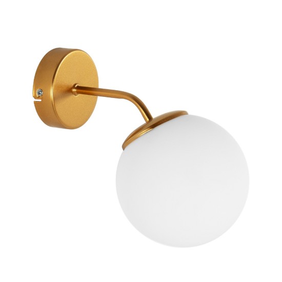 DALPH 203-0033 Vintage Φωτιστικό Τοίχου - Απλίκα με Ντουί 1 x E27 AC 220-240V IP20 - Χρυσό & Λευκό - M15 x Π25 x Υ22cm