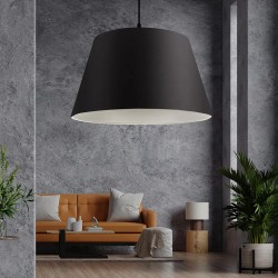 TRIANGLE 204-0088 Μοντέρνο Κρεμαστό Φωτιστικό Οροφής με Ντουί 1 x E27 AC 220-240V IP20 - Μαύρο - Μ37 x Π37 x Υ25cm