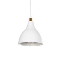 RADE 203-0125 Μοντέρνο Κρεμαστό Φωτιστικό Οροφής με Ντουί 1 x E27 AC 220-240V IP20 - Λευκό & Χρυσό - Μ18.5 x Π18.5 x Υ23cm