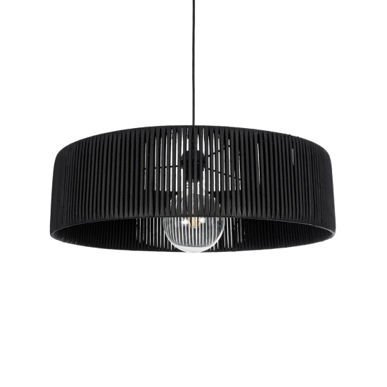 KYCLOS 203-0046 Boho Κρεμαστό Φωτιστικό Καπέλο Μονόφωτο 1 x E27 IP20 Μαύρο Rattan - M55 x Π55 x Υ20cm KYCLOS 203-0046 Boho Κρεμαστό Φωτιστικό Καπέλο Μονόφωτο 1 x E27 IP20 Μαύρο Rattan - M55 x Π55 x Υ20cm
